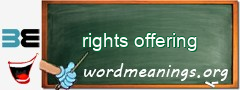 WordMeaning blackboard for rights offering